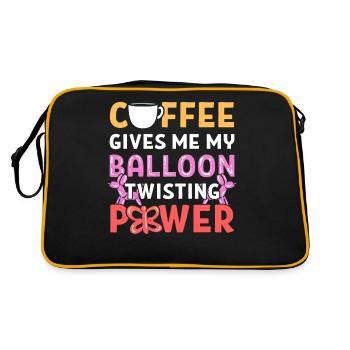 Coffee Gives Me My Balloon Twisting Power Balloon - Retro Tasche - Schwarz/Gold - Hinten