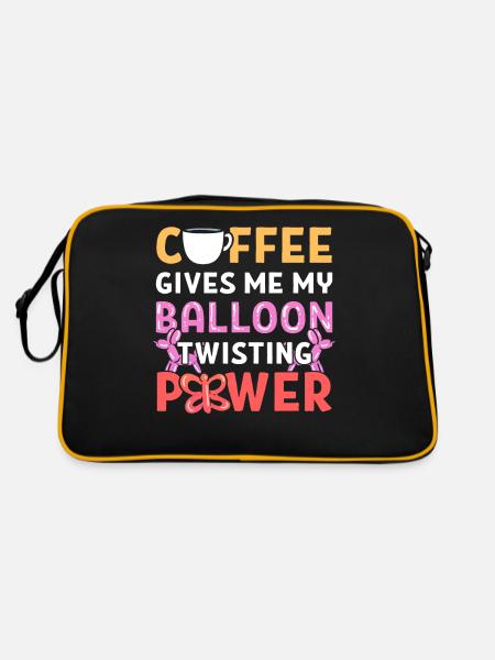 Coffee Gives Me My Balloon Twisting Power Balloon - Retro Bag - black/gold - Back