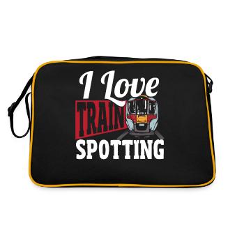 Trainspotter Train Spotting I Love Train Spotting - Retro Bag - black/gold - Back