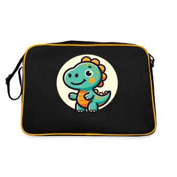 Dinosaur Trex Dino Baby Dino Kids Dinos - Retro Bag - black/gold - Back
