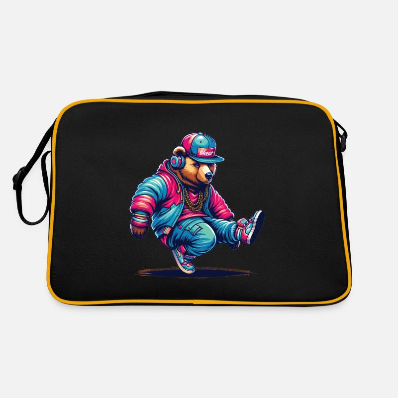 Bear, Bears, Bear Head, Bear, Brown Bear, Bears Retro Bag