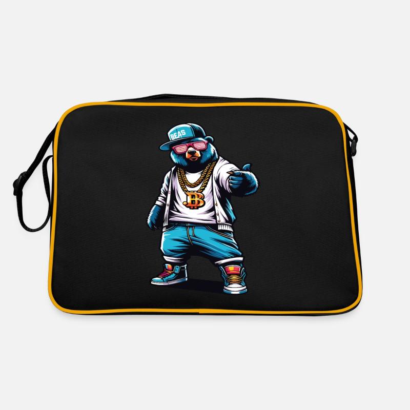 Bear, Bears, Bear Head, Bear, Brown Bear, Bears Retro Bag