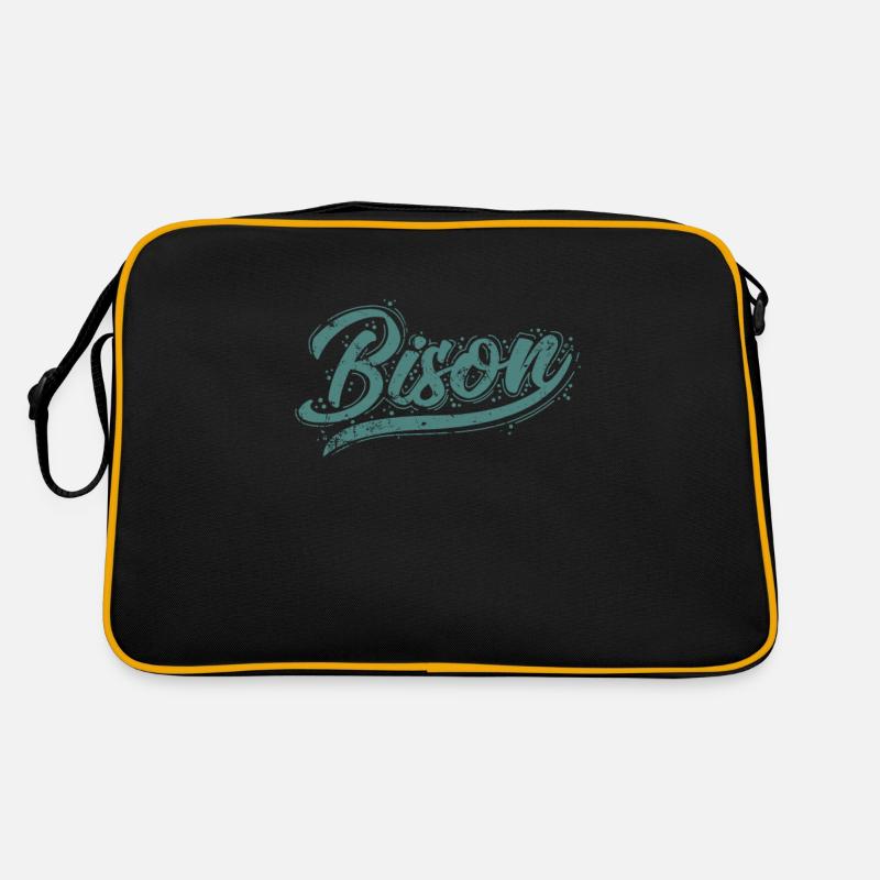 Bison Büffel Tier Wisent Retro Tasche