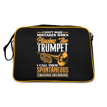 Trompete Trompeter Trompeten Spieler - Retro Tasche - Schwarz/Gold - Hinten
