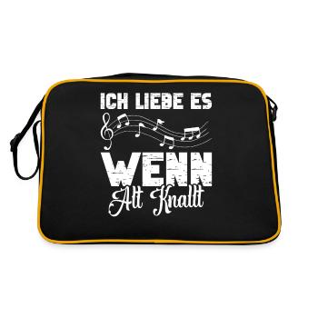 Chorleiter Alt Singen Chor Dirigent Chorsänger - Retro Tasche - Schwarz/Gold - Hinten