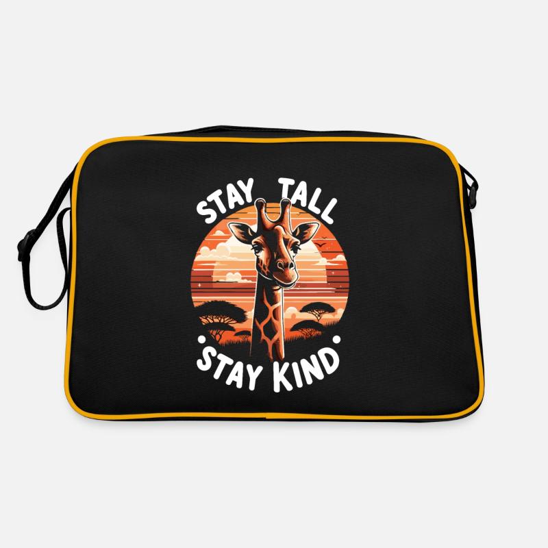 Stay Tall Stay Kind - Giraffe Wisdom Retro Tasche