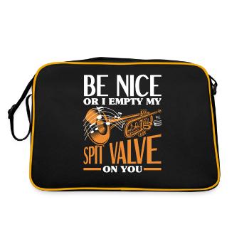 Trompete Trompeter Trompeten Spieler - Retro Tasche - Schwarz/Gold - Hinten