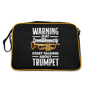 Trompete Trompeter Trompeten Spieler - Retro Tasche - Schwarz/Gold - Hinten