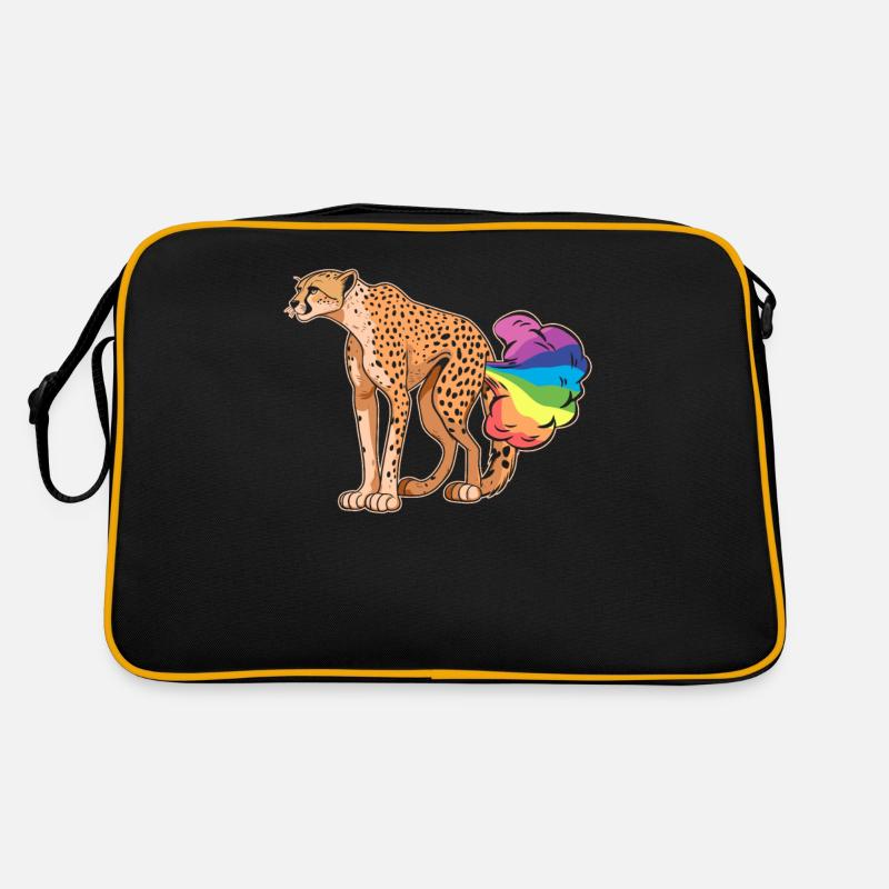 Gepard Lustig Regenbogenfurz Retro Tasche