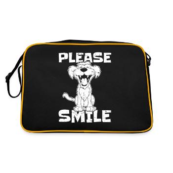Irish Wolfhound Drôle Juste Sourire - Sac Retro - noir/or - Dos