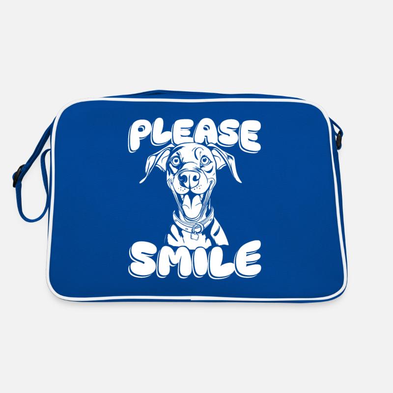 Dobermann Witzig Just Smile Retro Tasche