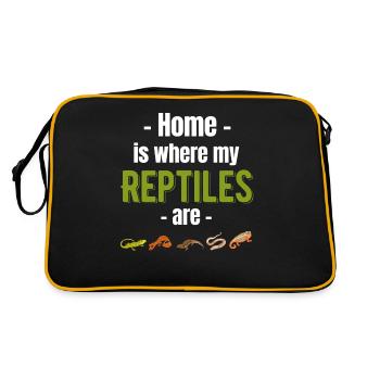 La maison est l’endroit où mes herpétologistes reptiliens - Sac Retro - noir/or - Dos