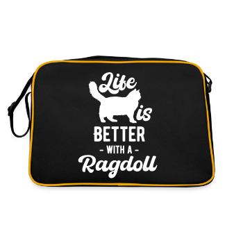 La vie est meilleure avec une maman Ragdoll - Sac Retro - noir/or - Dos