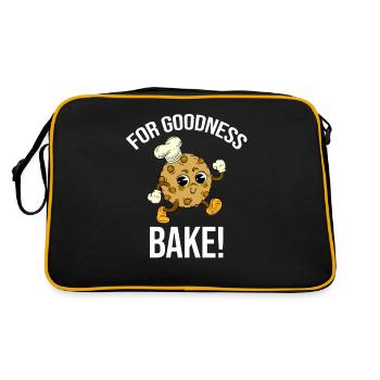 For heaven's sake, bake! Baking Puns - Retro Bag - black/gold - Back