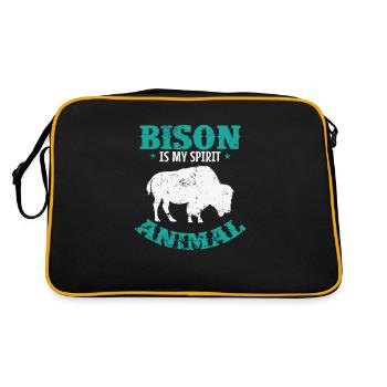 Bison is my Spirit Animal Tier - Retro Bag - black/gold - Back
