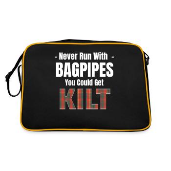 Don't ever walk with bagpipes, you could wear a kilt - Retro Bag - black/gold - Back