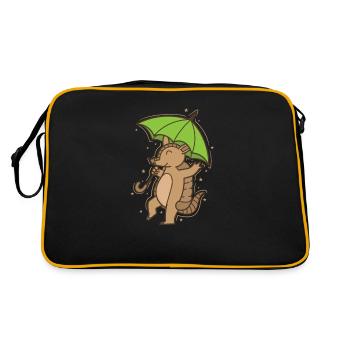 Tatou avec parapluie désert de mammifères - Sac Retro - noir/or - Dos