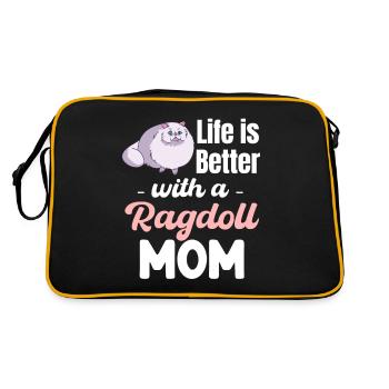 La vie est meilleure avec une maman Ragdoll - Sac Retro - noir/or - Dos