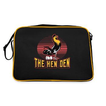 Avicole fermière : La poule aime le poulet de basse-cour - Sac Retro - noir/or - Dos