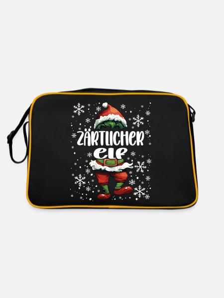 Weihnachtsoutfit Zärtlicher Elf - Retro Tasche - Schwarz/Gold