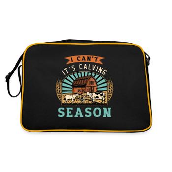 Livestock Breeder I Can't It's Calving Farm Animal - Retro Bag - black/gold - Back