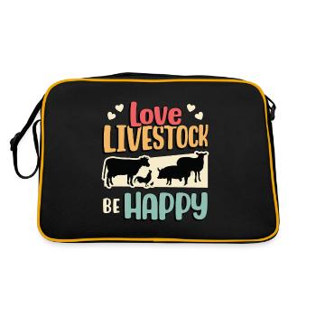 Éleveur de bétail Aimer le bétail Être heureux Agriculteurs - Sac Retro - noir/or - Dos