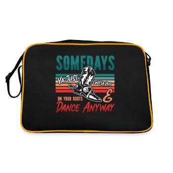 Line Dancing Somedays Ya Just Gotta Country Dance - Retro Tasche - Schwarz/Gold - Hinten