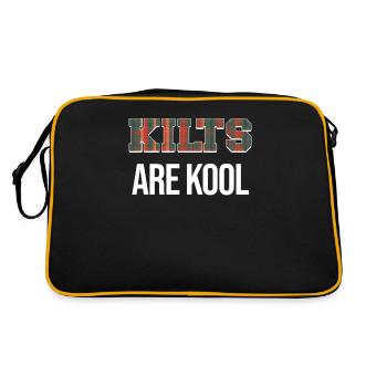 Kilts Sind Cool. Lustige Schottische Kilts, - Retro Tasche - Schwarz/Gold - Hinten