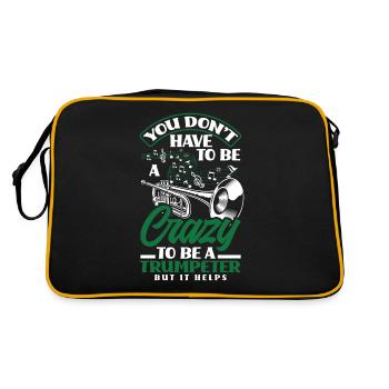 Trompete Trompeter Trompeten Spieler - Retro Tasche - Schwarz/Gold - Hinten