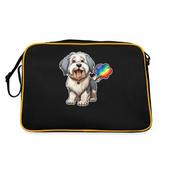 Vieux berger anglais Bobtail mignon - Sac Retro - noir/or - Dos