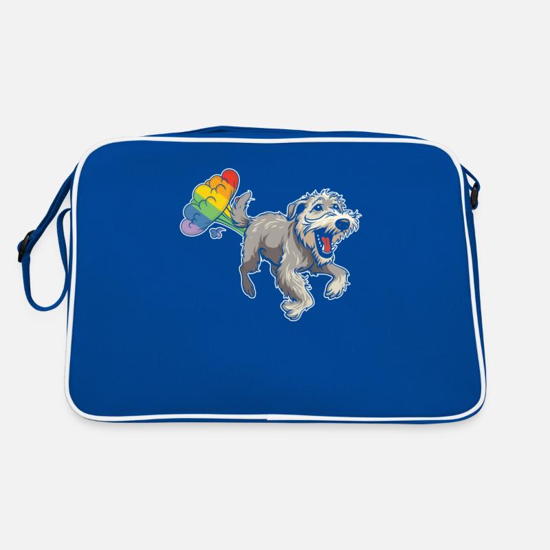 Irischer Wolfshund Regenbogen Regenbogenfurz Retro Tasche