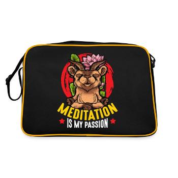 La méditation est ma passion, le yoga, la méditation, l’amour de la chèvre - Sac Retro - noir/or - Dos