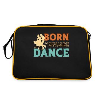 Square Dancing Born To Square Dance Country Dance - Retro Tasche - Schwarz/Gold - Hinten