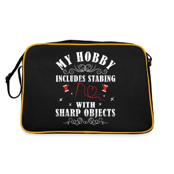 Cross -Nähen Mein Hobby Beinhaltet Das Stich - Retro Tasche - Schwarz/Gold - Hinten