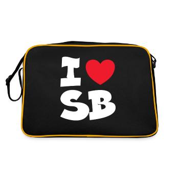 I Love SB Saarbrücken Saarland Saarländisch Saar - Retro Bag - black/gold - Back