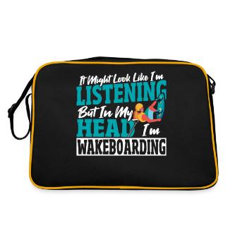Wakeboarder In My Head I'm Wakeboarding - Retro Tasche - Schwarz/Gold - Hinten