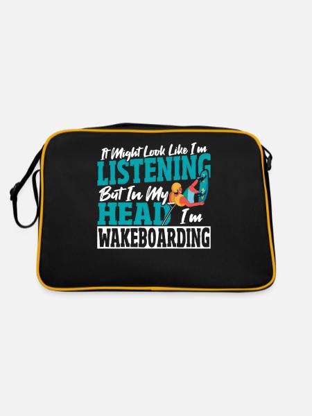 Wakeboarder In My Head I'm Wakeboarding - Retro Bag - black/gold - Back