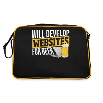 Will Develop Websites For Beer Web Developer - Retro Bag - black/gold - Back