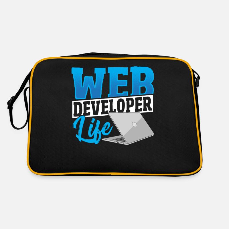 Web Developer Life Web Developer Programmer - Retro Tasche - Schwarz/Gold