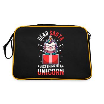 Dear santa just bring me a unicorn - Retro Bag - black/gold - Back