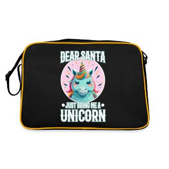 Dear santa just bring me a unicorn - Retro Bag - black/gold - Back