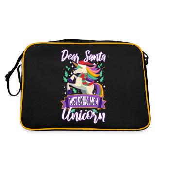 Dear santa just bring me a unicorn - Retro Bag - black/gold - Back