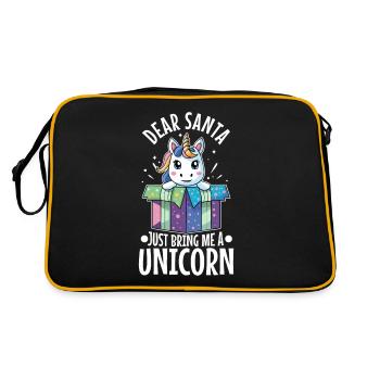 Dear santa just bring me a unicorn - Retro Bag - black/gold - Back