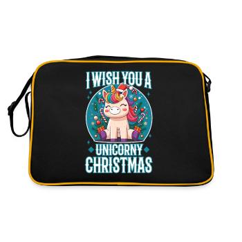 Je vous souhaite un Noël de Licorne - Sac Retro - noir/or - Dos