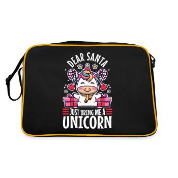 Dear santa just bring me a unicorn - Retro Bag - black/gold - Back