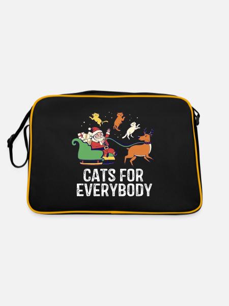 Cats For Everybody Men Kids Women Ugly Christmas C - Retro Bag - black/gold - Back
