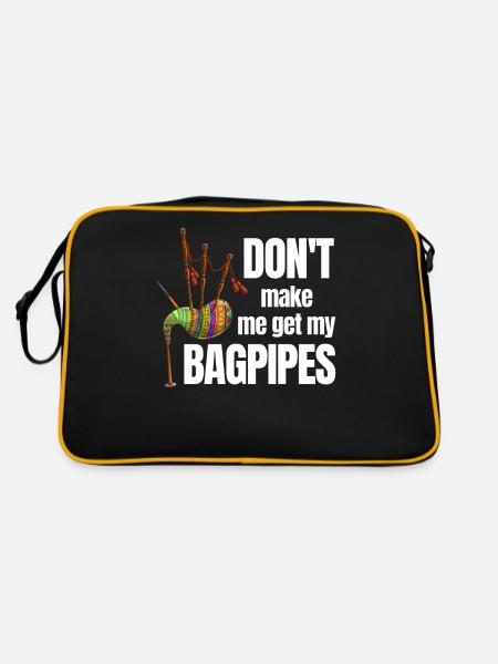 Don't Make Me Get My Bagpipes Classic - Retro Bag - black/gold - Back