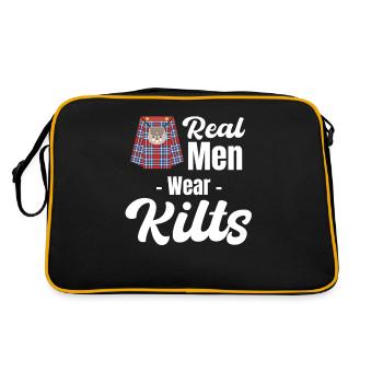 Echte Männer Tragen Kilts Schottische Kilts - Retro Tasche - Schwarz/Gold - Hinten