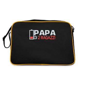 father of 2 sons father son partnerlook dad - Retro Bag - black/gold - Back