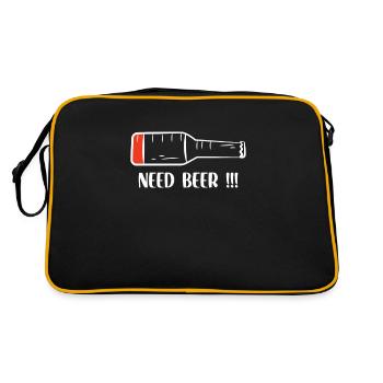 Cooles Party-Gadget für Biertrinker ein Bierspruch - Retro Tasche - Schwarz/Gold - Hinten